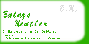 balazs mentler business card